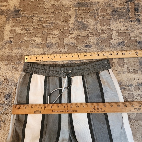 & Other Stories Grey White Stripe Drawstring pants. Viscose. Women's size 8. - Picture 14 of 16